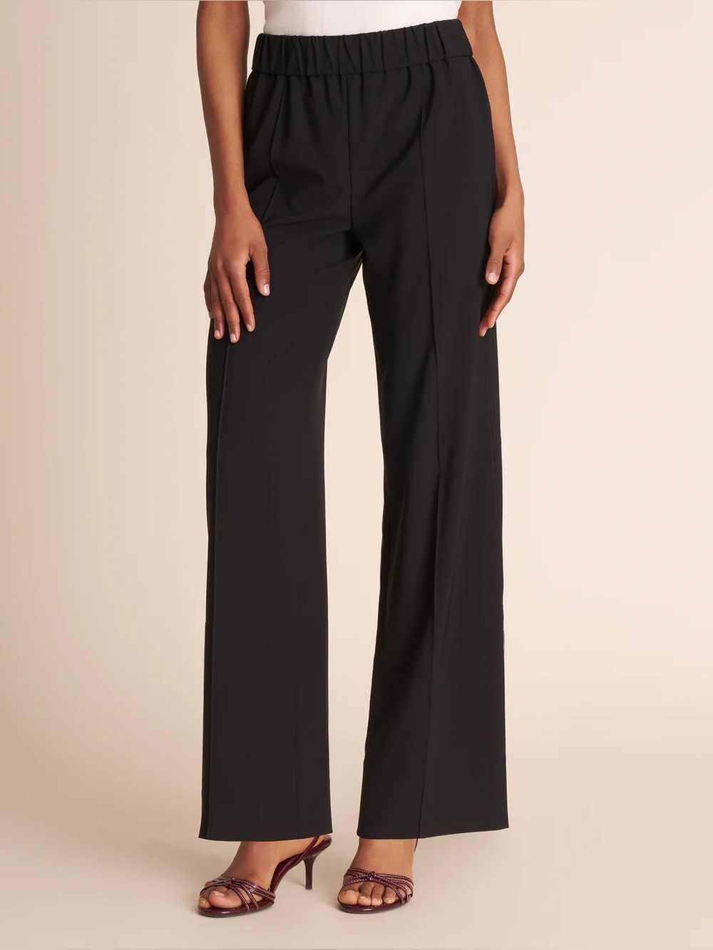 NWT MM Lafleur Black Wide-Leg Harmon 1.0 Pull-On Travel Trouser Pants XL